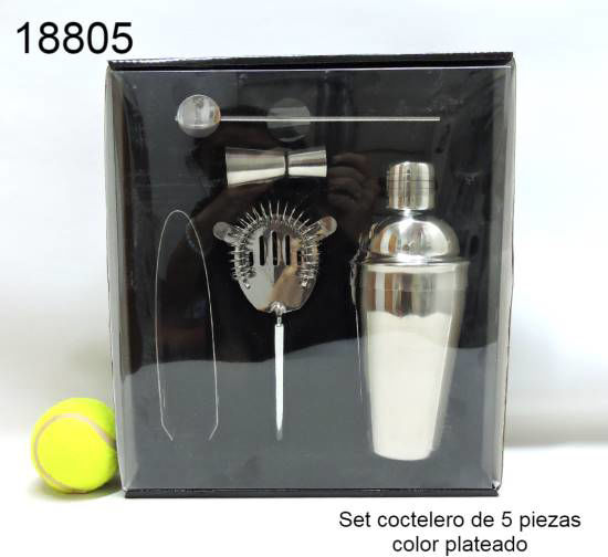 Imagen de SET COCTELERA PLATEADA 5 PIEZAS 12.25